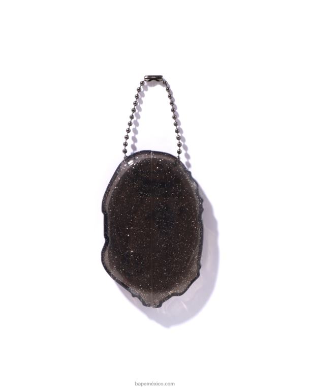 caja de monedas de cabeza hombres A Bathing Ape 00RH595 negro