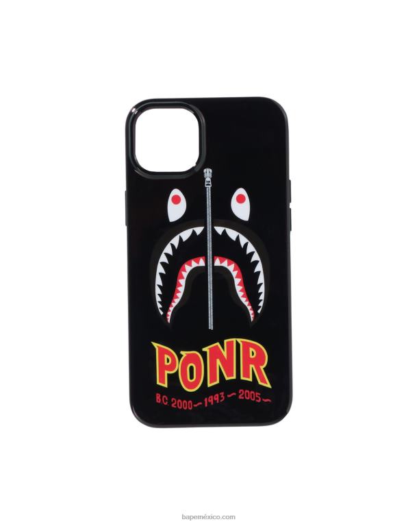 funda iphone 14 max 2º tiburón hombres A Bathing Ape 00RH544 negro
