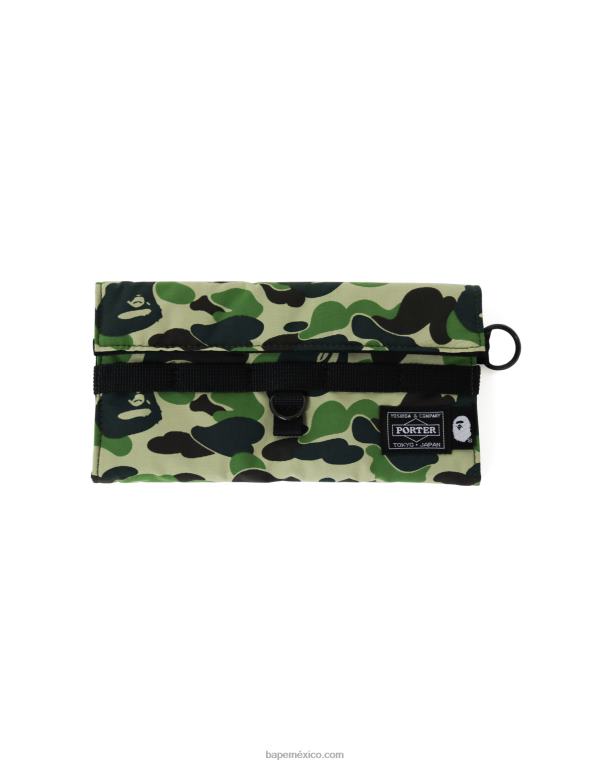 cartera larga porter abc camuflaje hombres A Bathing Ape 00RH647 ejercito verde