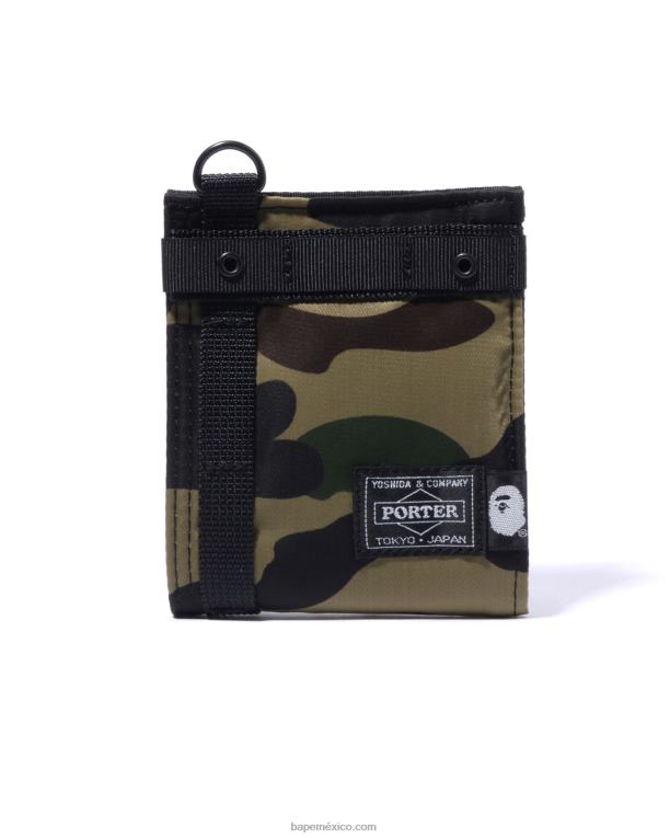 cartera porter 1st camuflaje hombres A Bathing Ape 00RH573 ejercito verde