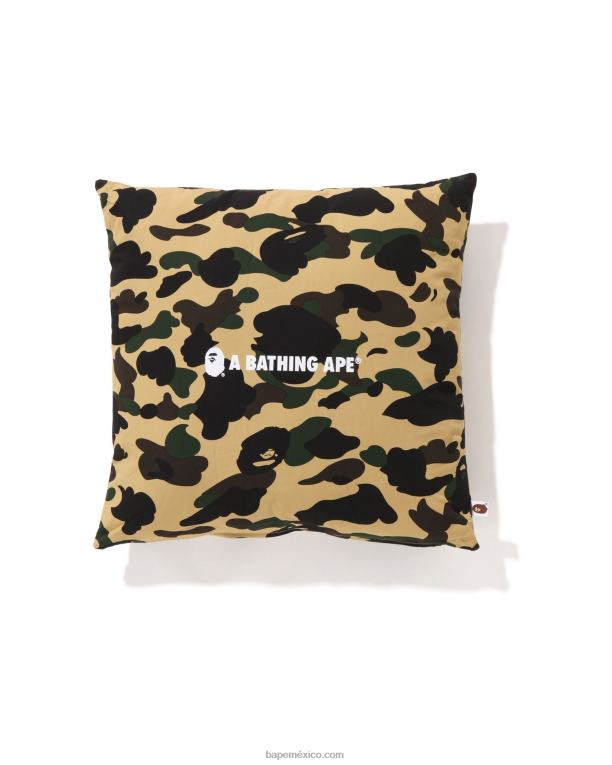 1er cojín cuadrado camo hombres A Bathing Ape 00RH490 amarillo