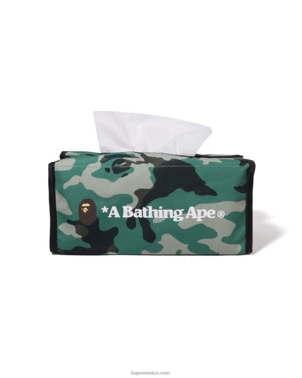 Estuche de pañuelos de viaje de camuflaje Woodland hombres A Bathing Ape 00RH455 ejercito verde