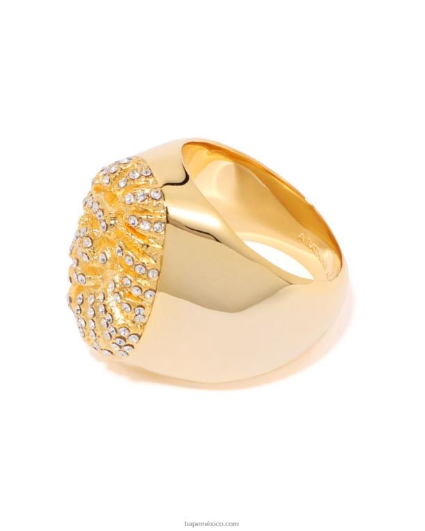anillo de piedra de cristal de cabeza hombres A Bathing Ape 00RH554 oro