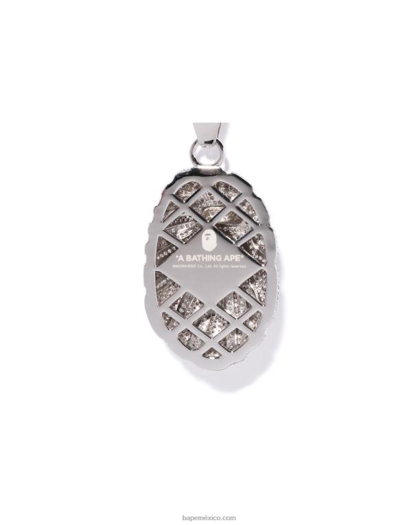 collar de piedra de cristal de cabeza hombres A Bathing Ape 00RH553 marrón