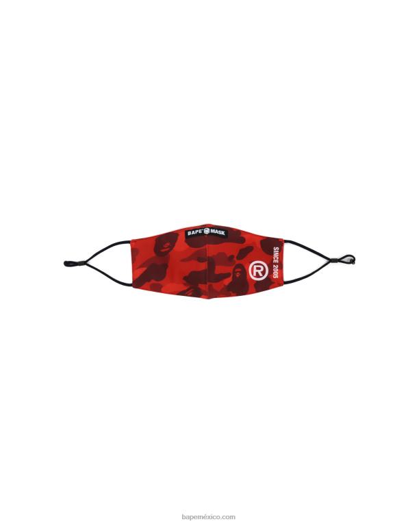 máscara de camuflaje de color hombres A Bathing Ape 00RH649 rojo brillante