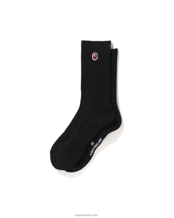 cabeza de un punto calcetines hombres A Bathing Ape 00RH502 negro