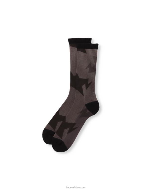 calcetines con motivo sta hombres A Bathing Ape 00RH612 negro