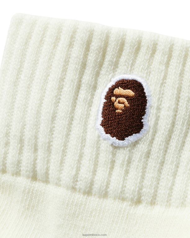 calcetines tobilleros de un punto con cabeza hombres A Bathing Ape 00RH579 blanco
