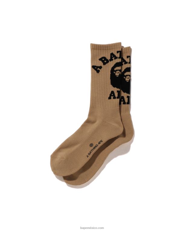 calcetines universitarios hombres A Bathing Ape 00RH424 beige