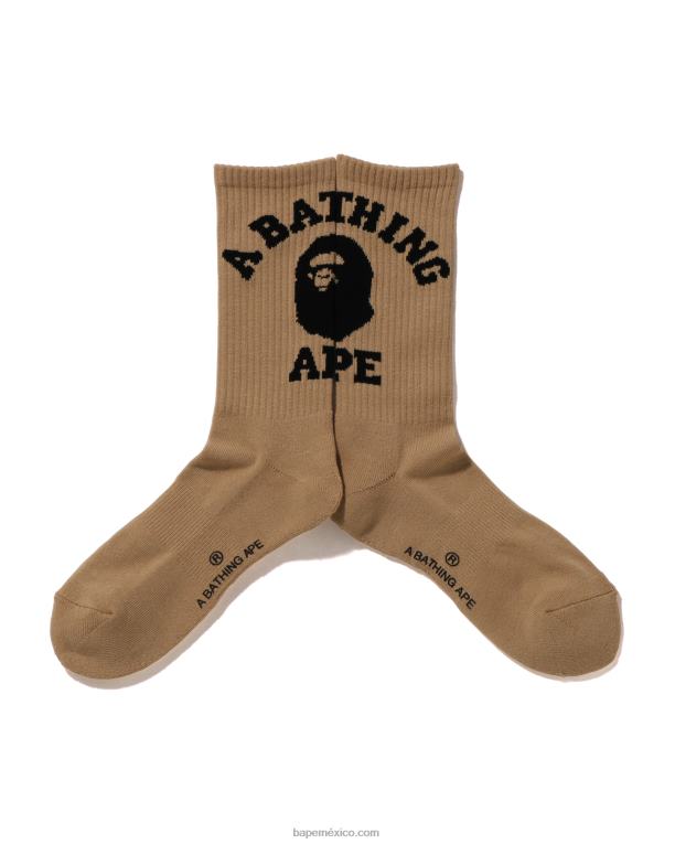calcetines universitarios hombres A Bathing Ape 00RH424 beige