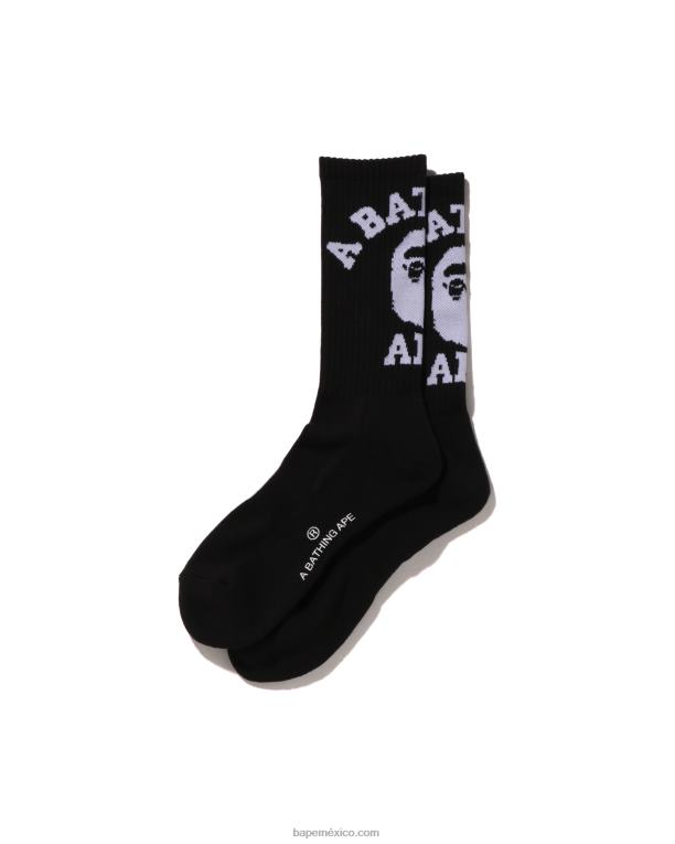 calcetines universitarios hombres A Bathing Ape 00RH425 negro