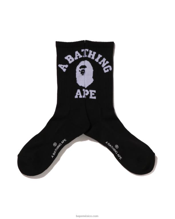 calcetines universitarios hombres A Bathing Ape 00RH425 negro