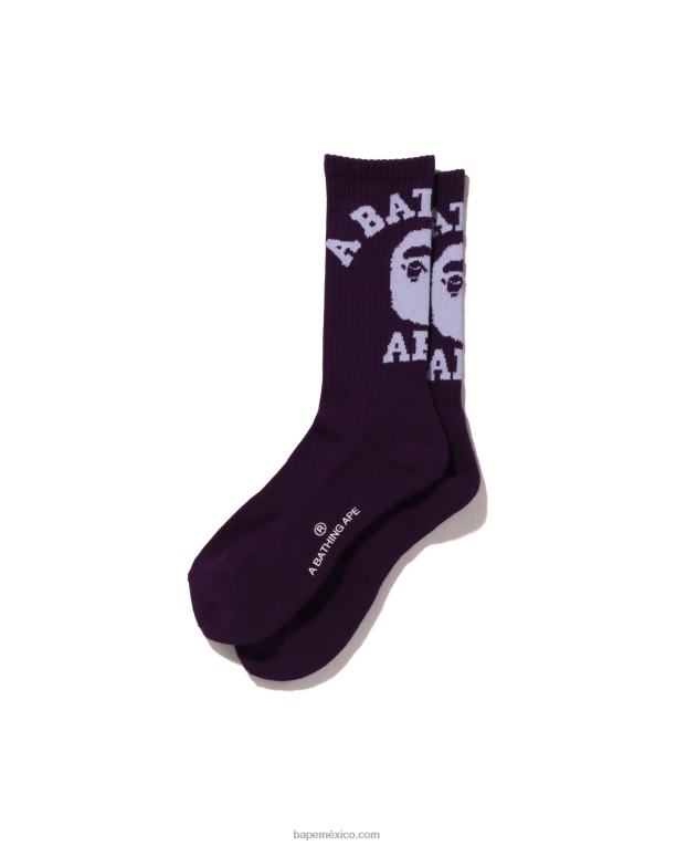calcetines universitarios hombres A Bathing Ape 00RH427 púrpura