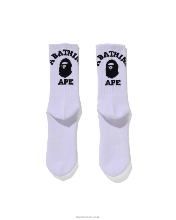 calcetines universitarios hombres A Bathing Ape 00RH586 negro