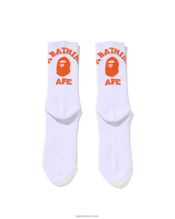 calcetines universitarios hombres A Bathing Ape 00RH588 naranja