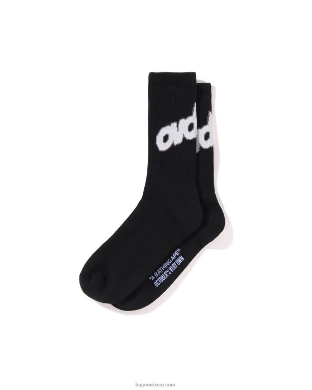 x ovo calcetines hombres A Bathing Ape 00RH556 negro