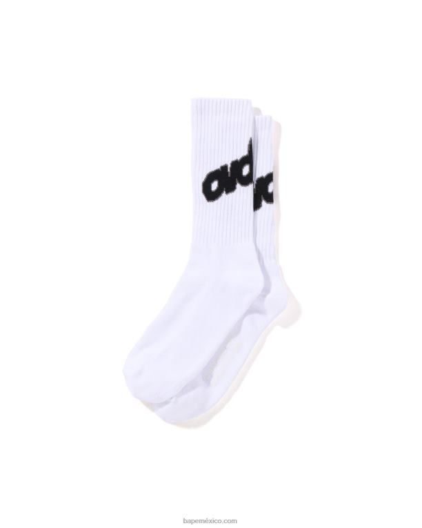x ovo calcetines hombres A Bathing Ape 00RH557 blanco