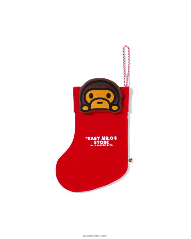 embalaje de regalo calcetín bebé milo hombres A Bathing Ape 00RH623 rojo brillante