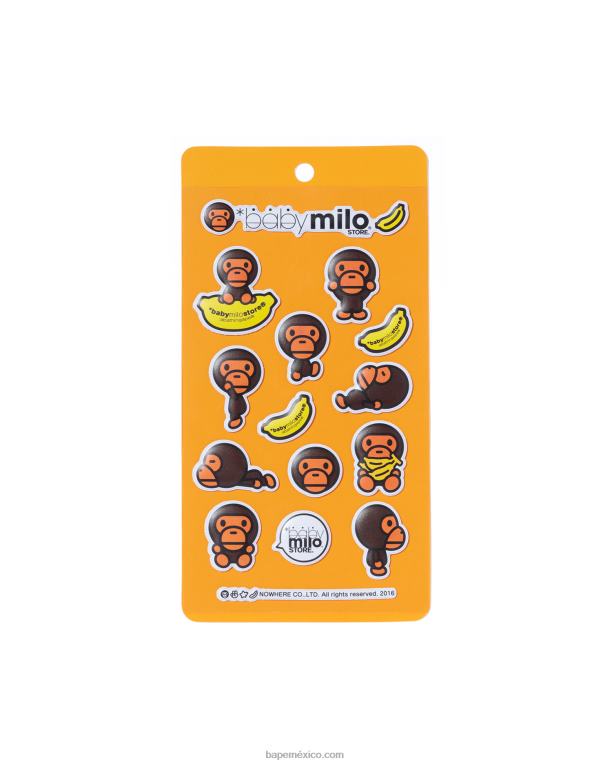 paquete de pegatinas de milo y plátano hombres A Bathing Ape 00RH1170 Mandarina