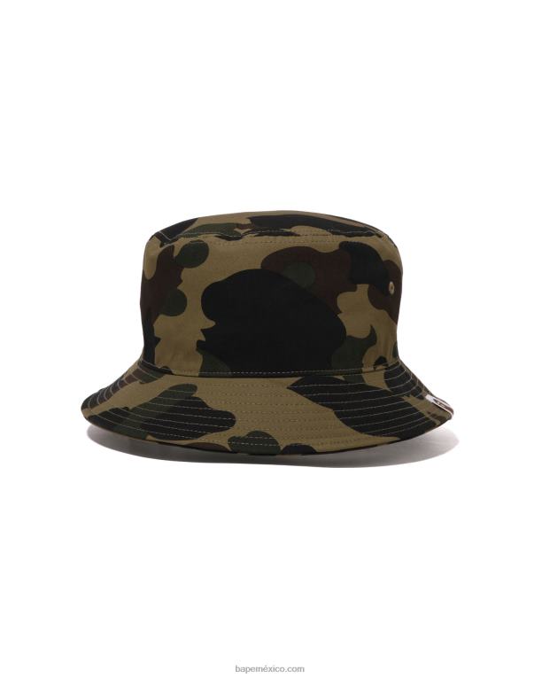 1er sombrero de pescador de camuflaje hombres A Bathing Ape 00RH384 ejercito verde