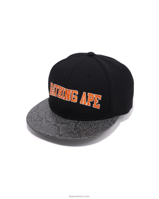gorra con panel de serpiente hombres A Bathing Ape 00RH545 negro