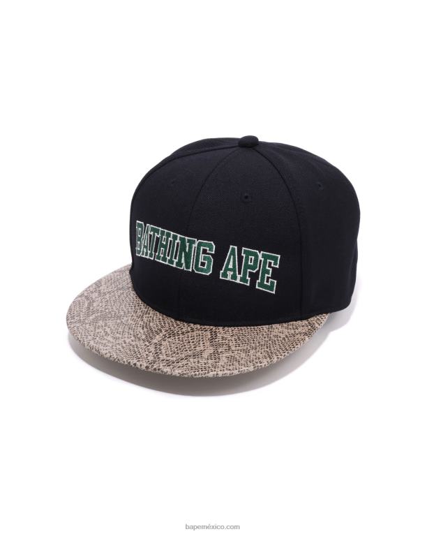 gorra con panel de serpiente hombres A Bathing Ape 00RH546 Azul marino