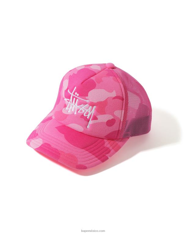 gorra de camionero x stussy hombres A Bathing Ape 00RH583 rosa