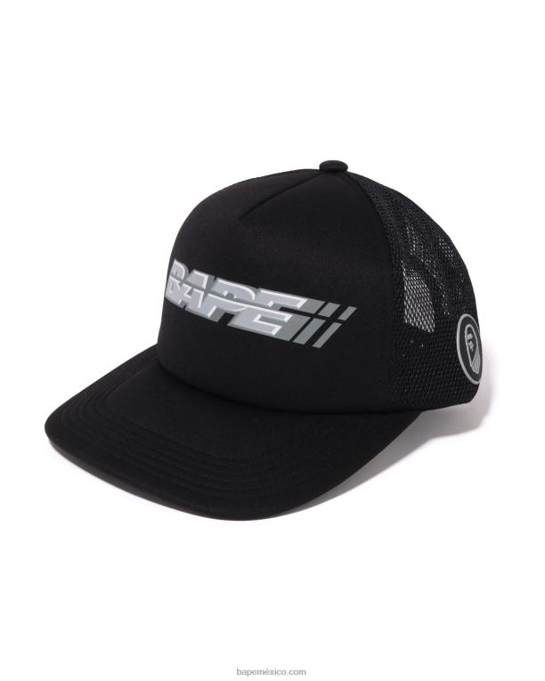 gorra de malla de corredor hombres A Bathing Ape 00RH388 negro