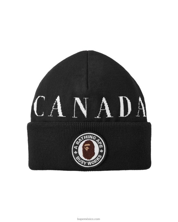 gorra de punto x conceptos x canada goose hombres A Bathing Ape 00RH617 negro