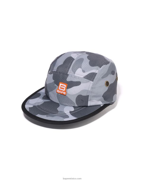gorra jet de camuflaje de nido de abeja hombres A Bathing Ape 00RH414 gris