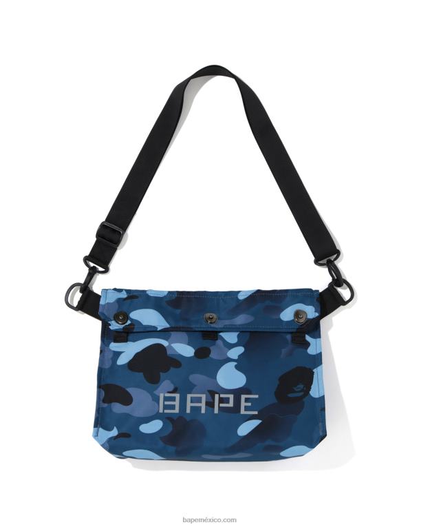 bolsa de hombro con diseño de camuflaje degradado hombres A Bathing Ape 00RH768 azul