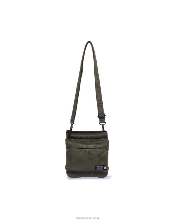 bolsa de hombro de camuflaje sólido x porter hombres A Bathing Ape 00RH548 ejercito verde