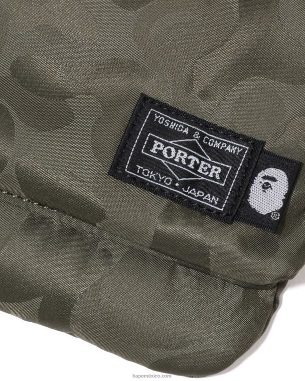 bolsa de hombro de camuflaje sólido x porter hombres A Bathing Ape 00RH548 ejercito verde