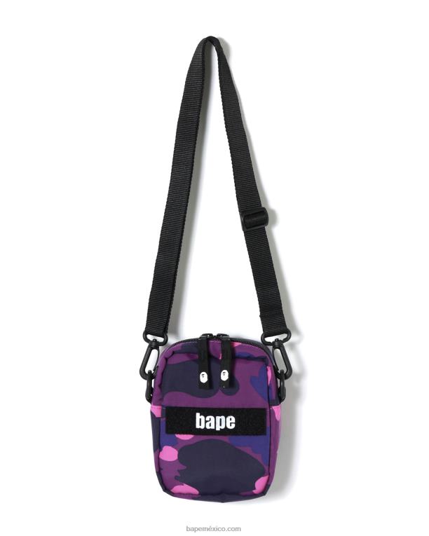 bolsa de hombro militar de camuflaje de color hombres A Bathing Ape 00RH770 púrpura