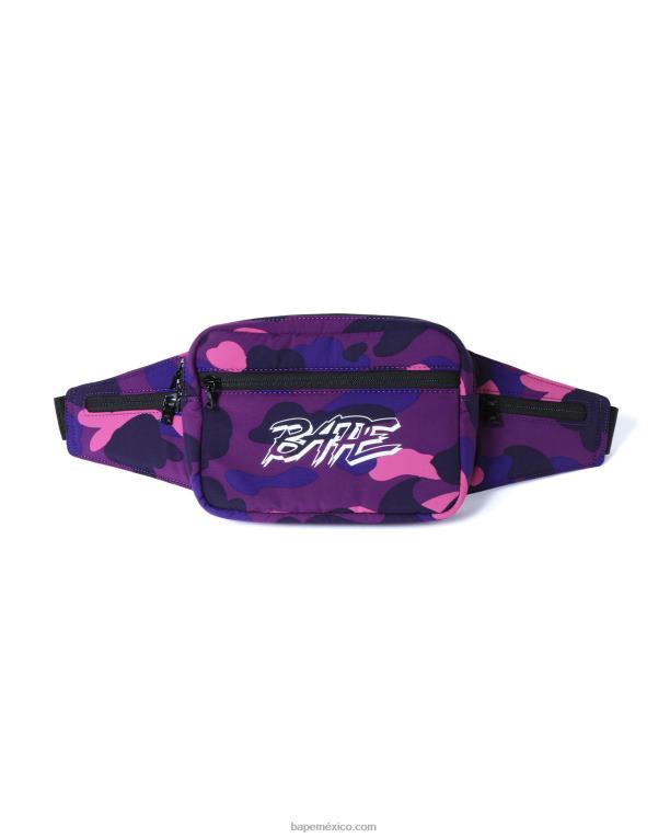 riñonera color camo hombres A Bathing Ape 00RH764 púrpura