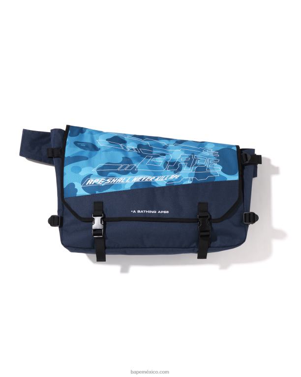 bolso messenger con diseño de panal de abeja hombres A Bathing Ape 00RH390 azul claro