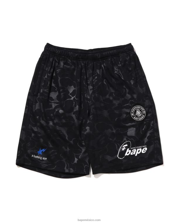 pantalones cortos de fútbol hombres A Bathing Ape 00RH355 negro