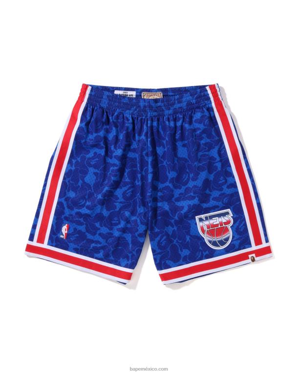 pantalones cortos de jersey x m&n brooklyn nets hombres A Bathing Ape 00RH373 azul