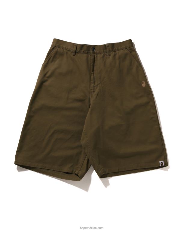shorts chinos de corte holgado de un punto hombres A Bathing Ape 00RH98 beige