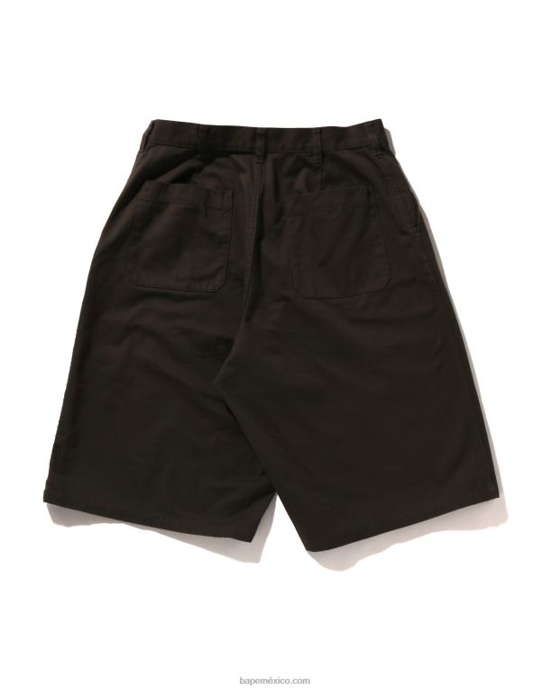 shorts chinos de corte holgado de un punto hombres A Bathing Ape 00RH99 gris oscuro