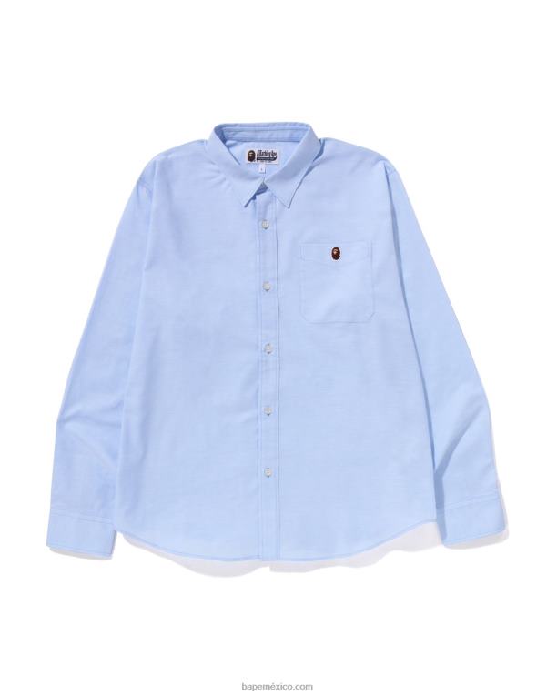 camisa oxford de corte holgado hombres A Bathing Ape 00RH328 azul claro