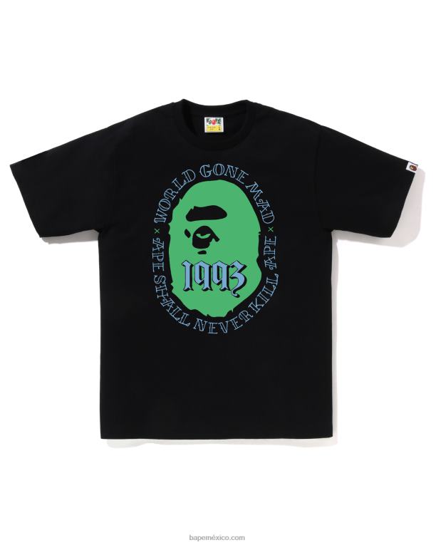 cabeza 1993 camiseta hombres A Bathing Ape 00RH51 negro