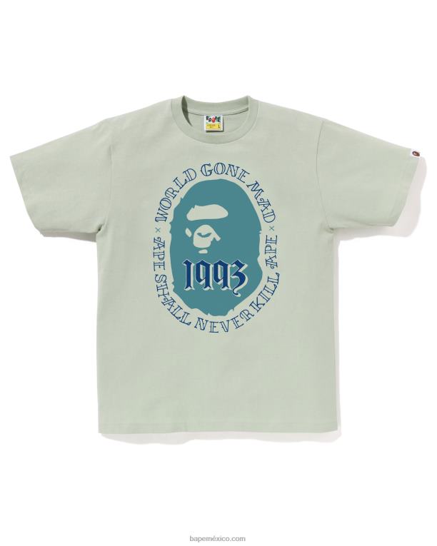 cabeza 1993 camiseta hombres A Bathing Ape 00RH53 azul claro