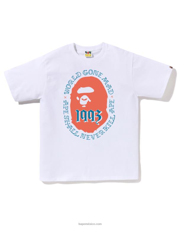 cabeza 1993 camiseta hombres A Bathing Ape 00RH55 blanco