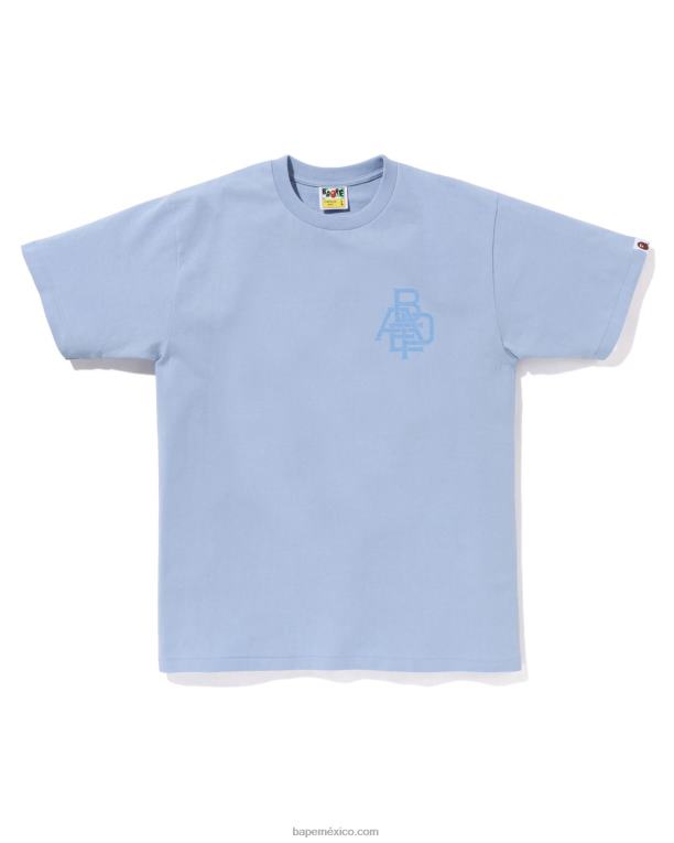 camiseta con logo de pigmento hombres A Bathing Ape 00RH157 cielo azul