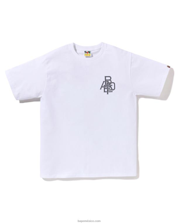 camiseta con logo de pigmento hombres A Bathing Ape 00RH160 blanco
