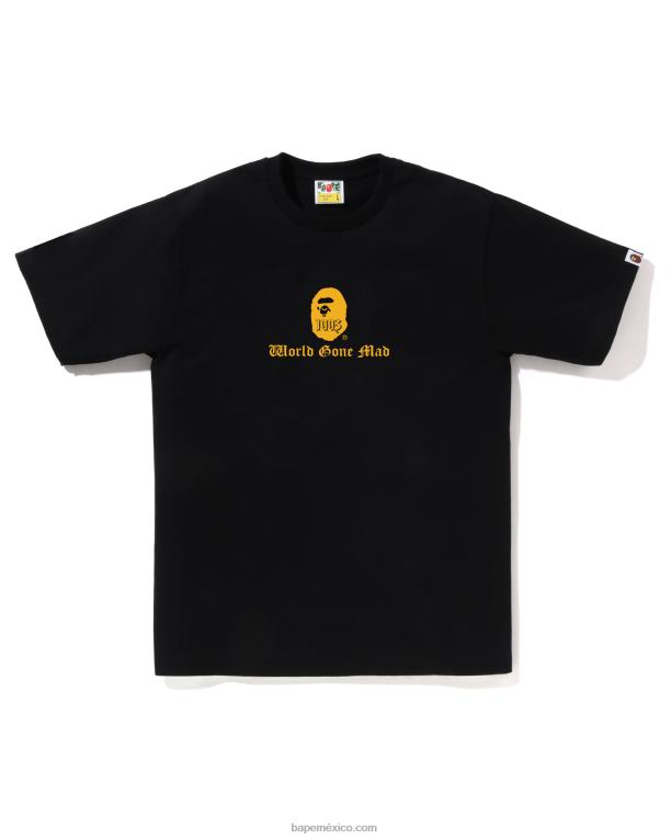 camiseta con logo hombres A Bathing Ape 00RH36 negro