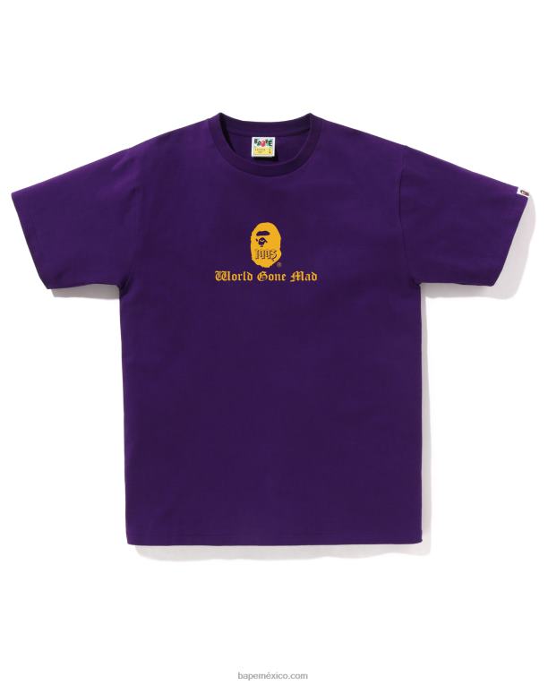 camiseta con logo hombres A Bathing Ape 00RH38 púrpura