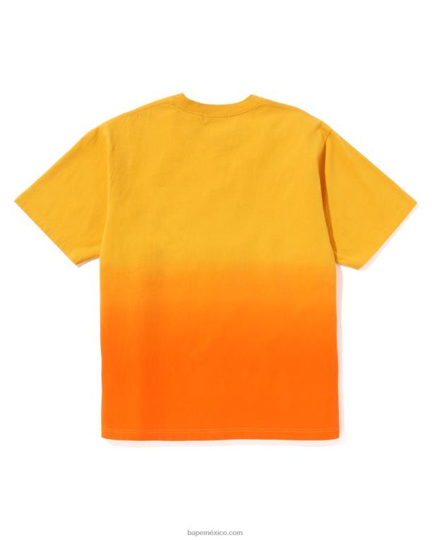 camiseta de ajuste relajado de graduación universitaria hombres A Bathing Ape 00RH176 naranja