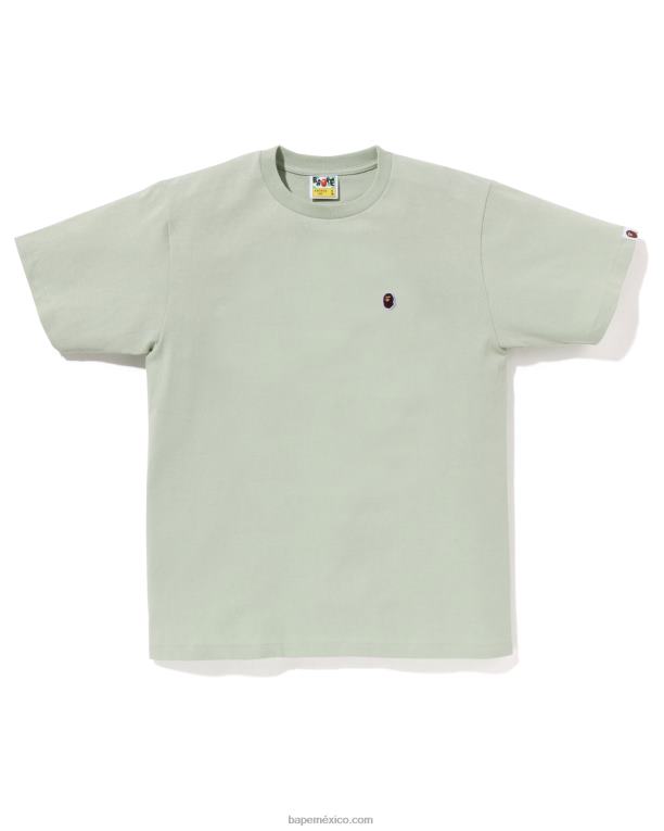camiseta de cabeza de un punto hombres A Bathing Ape 00RH33 ejercito verde